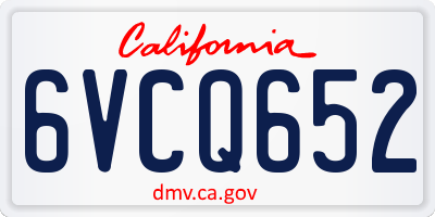 CA license plate 6VCQ652