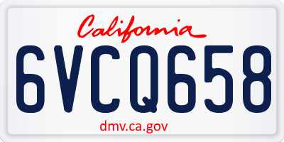 CA license plate 6VCQ658