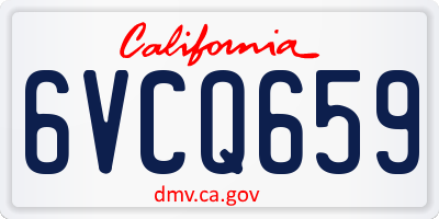CA license plate 6VCQ659