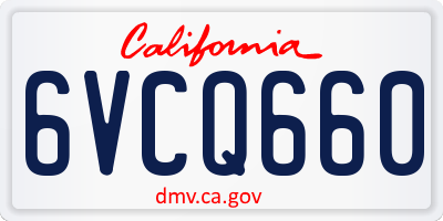 CA license plate 6VCQ660