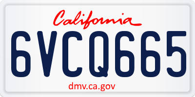 CA license plate 6VCQ665
