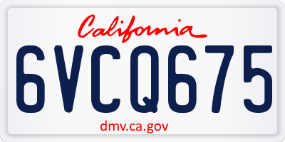 CA license plate 6VCQ675