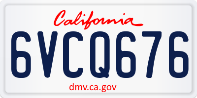 CA license plate 6VCQ676