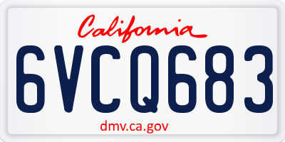 CA license plate 6VCQ683