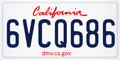 CA license plate 6VCQ686