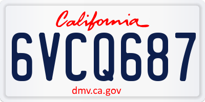 CA license plate 6VCQ687
