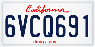 CA license plate 6VCQ691