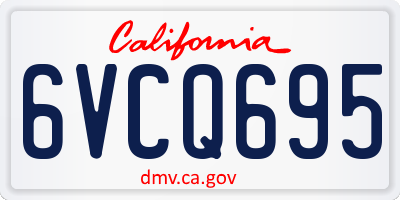 CA license plate 6VCQ695