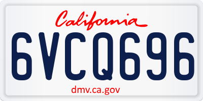 CA license plate 6VCQ696