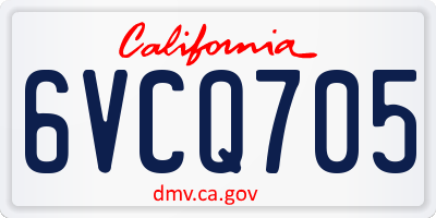CA license plate 6VCQ705