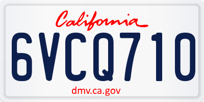 CA license plate 6VCQ710