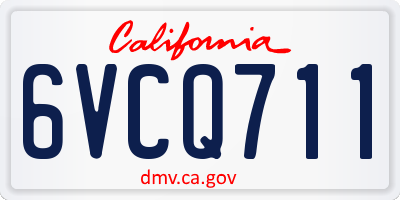 CA license plate 6VCQ711