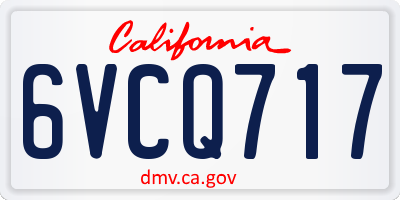 CA license plate 6VCQ717