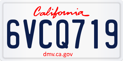 CA license plate 6VCQ719