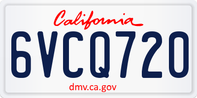 CA license plate 6VCQ720