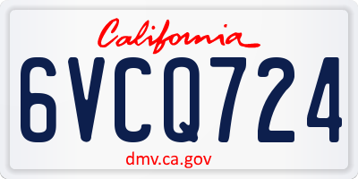 CA license plate 6VCQ724
