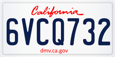 CA license plate 6VCQ732