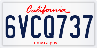 CA license plate 6VCQ737