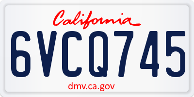 CA license plate 6VCQ745