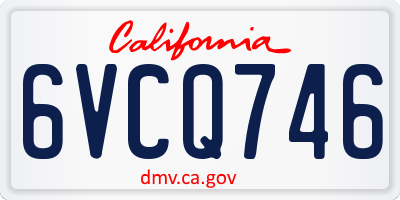 CA license plate 6VCQ746