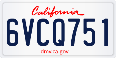 CA license plate 6VCQ751