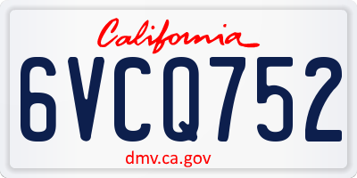 CA license plate 6VCQ752