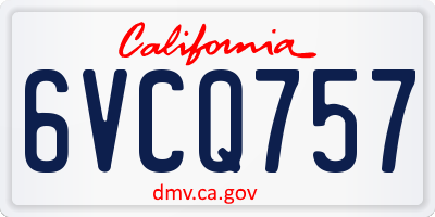 CA license plate 6VCQ757