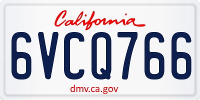 CA license plate 6VCQ766