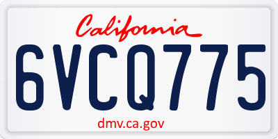 CA license plate 6VCQ775