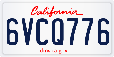 CA license plate 6VCQ776