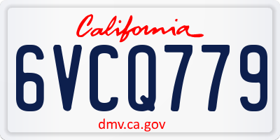 CA license plate 6VCQ779