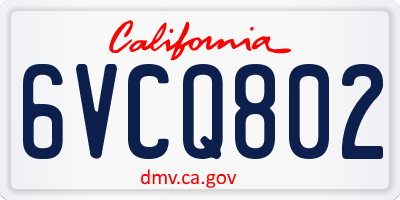 CA license plate 6VCQ802