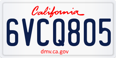 CA license plate 6VCQ805