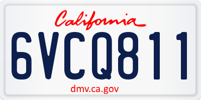 CA license plate 6VCQ811