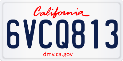 CA license plate 6VCQ813
