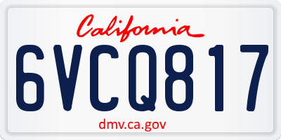 CA license plate 6VCQ817