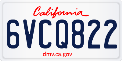 CA license plate 6VCQ822