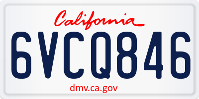 CA license plate 6VCQ846