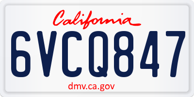 CA license plate 6VCQ847