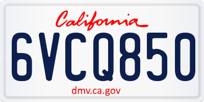 CA license plate 6VCQ850
