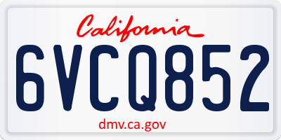 CA license plate 6VCQ852