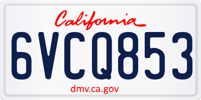 CA license plate 6VCQ853