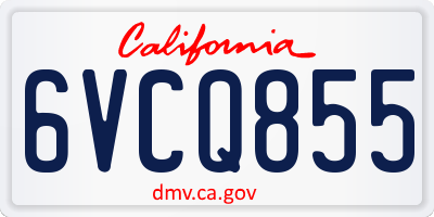 CA license plate 6VCQ855