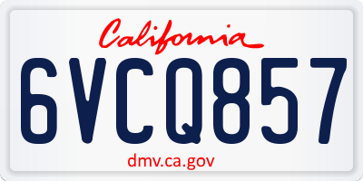 CA license plate 6VCQ857