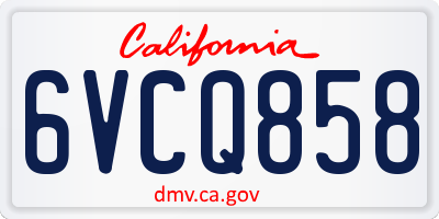 CA license plate 6VCQ858