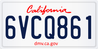 CA license plate 6VCQ861