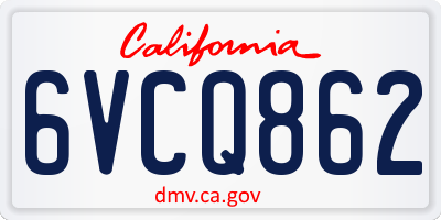 CA license plate 6VCQ862