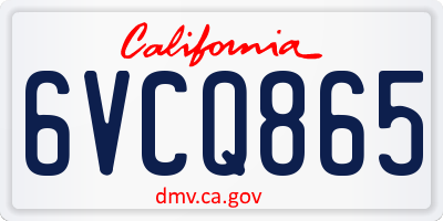 CA license plate 6VCQ865