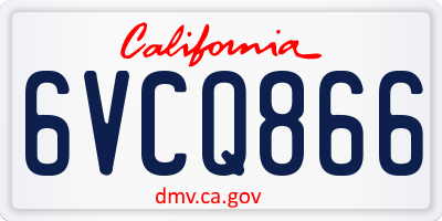 CA license plate 6VCQ866
