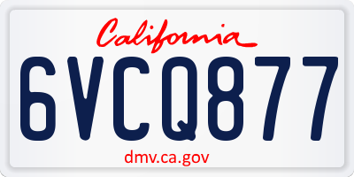CA license plate 6VCQ877